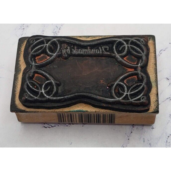 Handmade By Cursive Script Inkadinkado Wood Mounted Rubber Stamp 6707-L - Picture 6 of 8